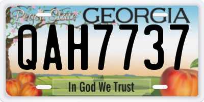 GA license plate QAH7737