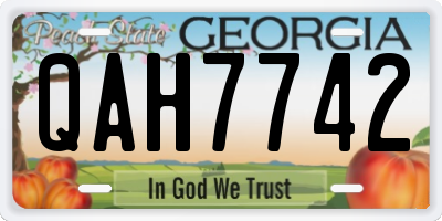GA license plate QAH7742