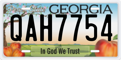 GA license plate QAH7754