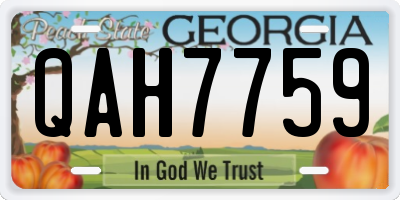 GA license plate QAH7759