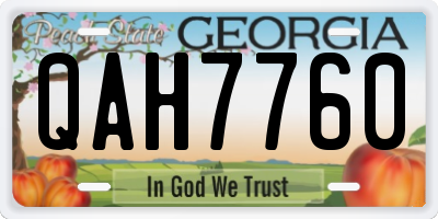 GA license plate QAH7760