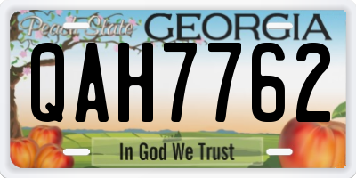 GA license plate QAH7762