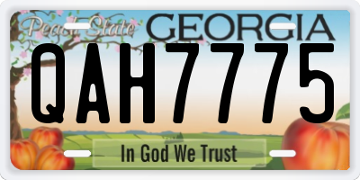 GA license plate QAH7775