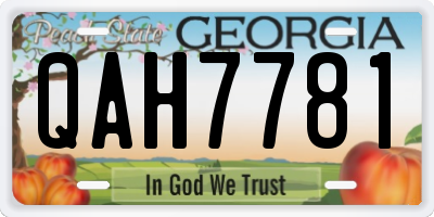 GA license plate QAH7781