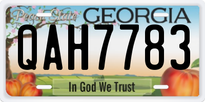 GA license plate QAH7783