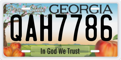 GA license plate QAH7786