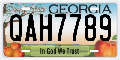 GA license plate QAH7789