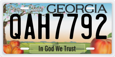 GA license plate QAH7792