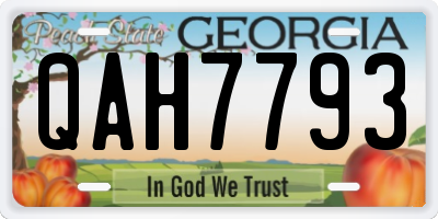 GA license plate QAH7793