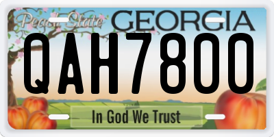 GA license plate QAH7800