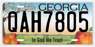 GA license plate QAH7805