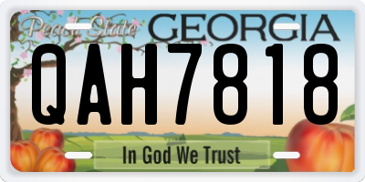 GA license plate QAH7818