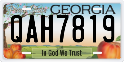 GA license plate QAH7819