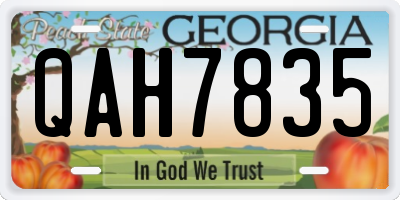 GA license plate QAH7835