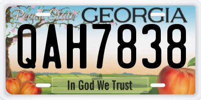 GA license plate QAH7838