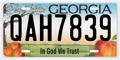 GA license plate QAH7839