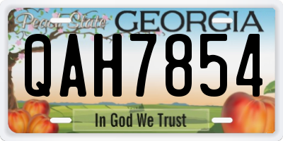 GA license plate QAH7854