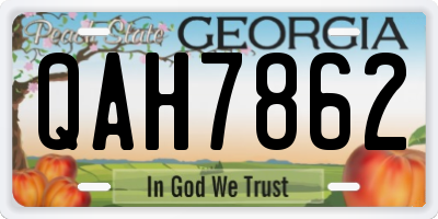 GA license plate QAH7862