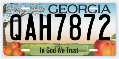 GA license plate QAH7872