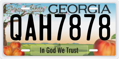 GA license plate QAH7878