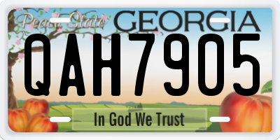 GA license plate QAH7905