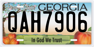 GA license plate QAH7906