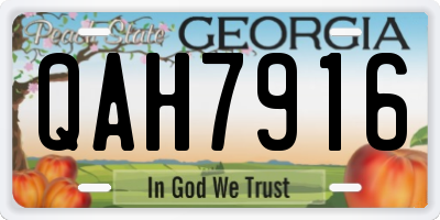GA license plate QAH7916