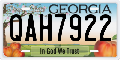 GA license plate QAH7922