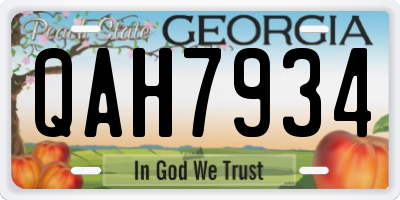 GA license plate QAH7934