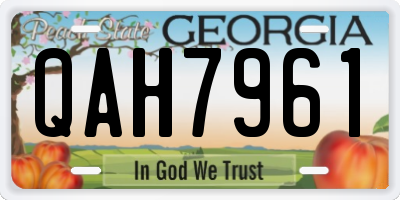GA license plate QAH7961