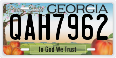 GA license plate QAH7962
