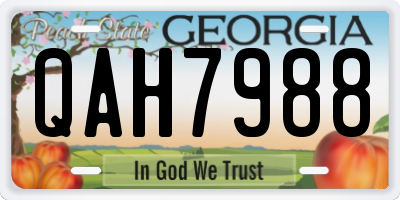 GA license plate QAH7988
