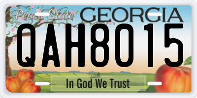 GA license plate QAH8015