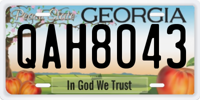GA license plate QAH8043