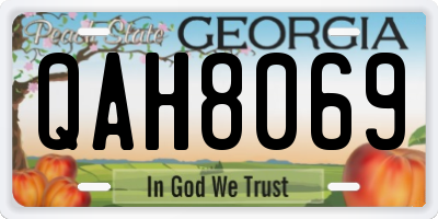 GA license plate QAH8069