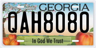 GA license plate QAH8080