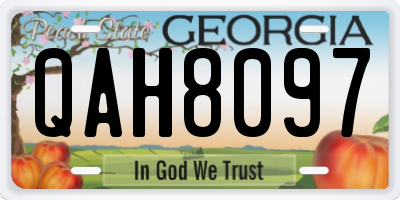 GA license plate QAH8097