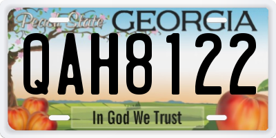 GA license plate QAH8122
