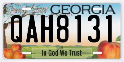 GA license plate QAH8131