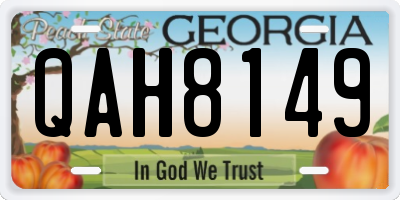GA license plate QAH8149