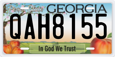 GA license plate QAH8155