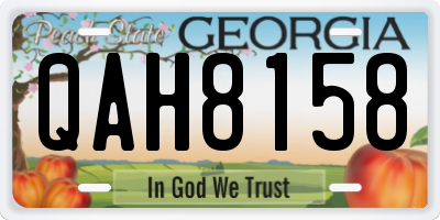 GA license plate QAH8158