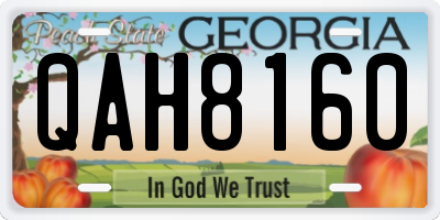 GA license plate QAH8160