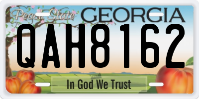 GA license plate QAH8162
