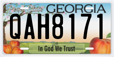 GA license plate QAH8171