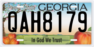 GA license plate QAH8179