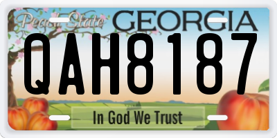 GA license plate QAH8187