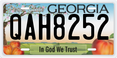 GA license plate QAH8252