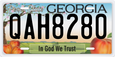 GA license plate QAH8280