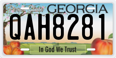 GA license plate QAH8281